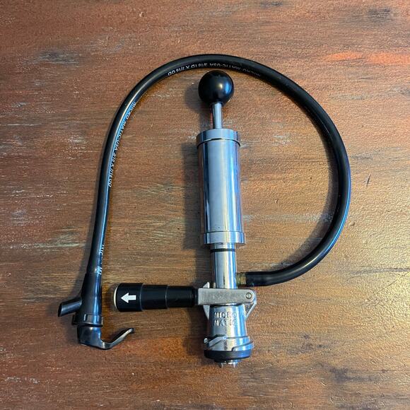 Micro Matic Chrome Keg Beer Tap Hand Pump with Hose Domestic Draft - Picture 1 of 3